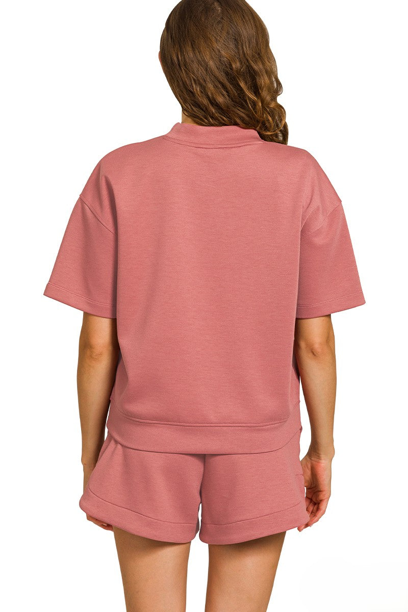 Scuba High-Neck Top and Dolphin Shorts Lounge Set
