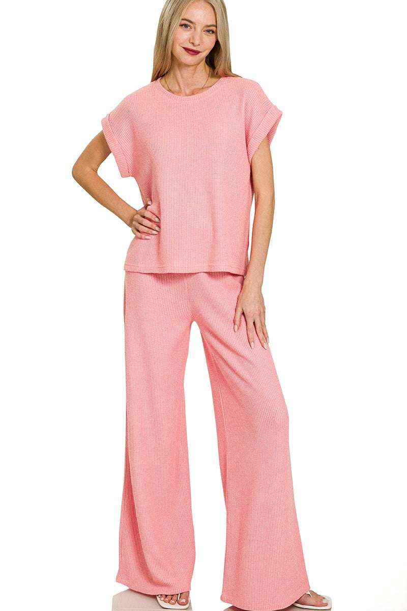 Cozy Chic Rolled Sleeve Sweater & Pant Set