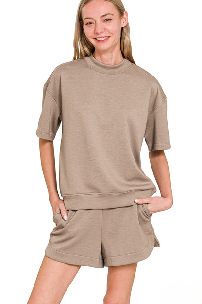 Scuba High-Neck Top and Dolphin Shorts Lounge Set