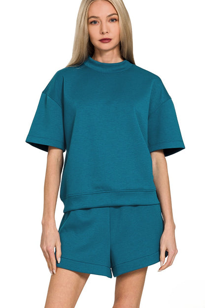 Scuba High-Neck Top and Dolphin Shorts Lounge Set